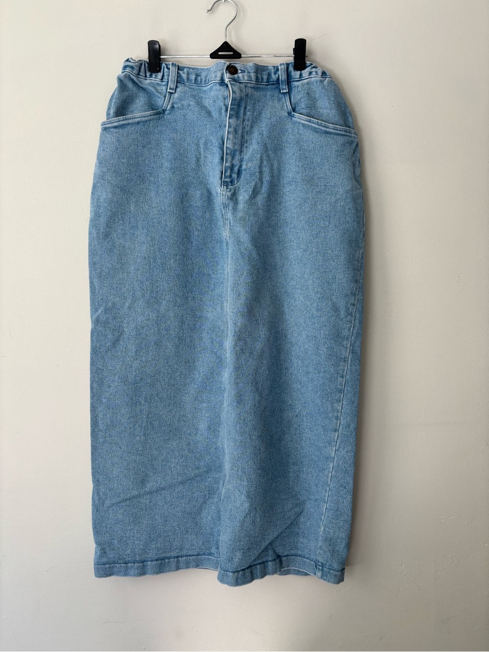 Vintage Light Blue Preppy Denim Maxi Streetwear Skirt - Size Small Medium